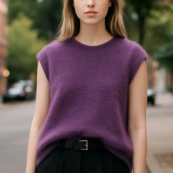 NWT VANS  Roger Sweater Vest In Plum Fuzzy Large - Picture 3 of 12